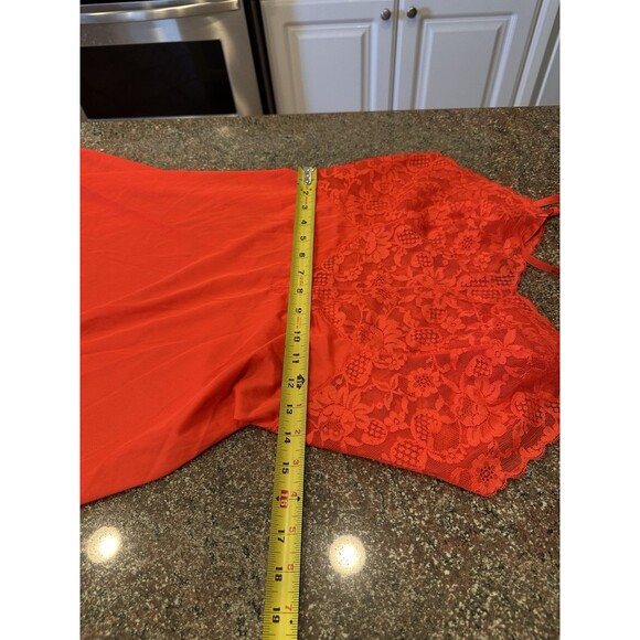 Vintage70’s  Ruby Red Lace Slip Dress  slip \vintage  tag missing - Picture 12 of 13